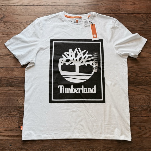 Timberland Other - Timberland Men’s XL Logo T-Shirt – White & Black Organic Cotton Tee NWT